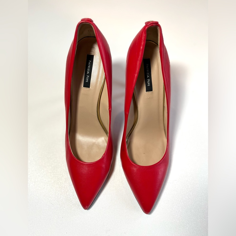 PATRIZIA PEPE leather red stiletto heels